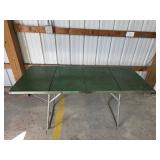 Vintage 5 ft metal folding camp stove table, ALL