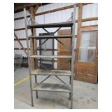 Vintage heavy duty metal storage shelving unit,