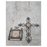 two-piece Tuscan-style wrought iron and cast