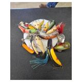 Assorted vintage antique fishing lures