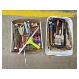 Box lot miscellaneous painting supplies