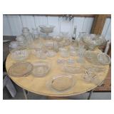 Huge assortment vintage clear glassware