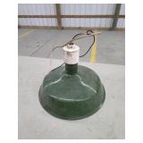 Vintage industrial porcelain enamel light fixture