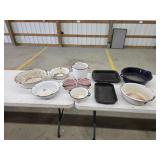 11 pcs assorted vintage porcelain enameled &