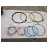 10 assorted embroidery hoops