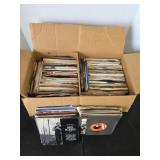 Large selection vintage 45 RPM vinyl records,