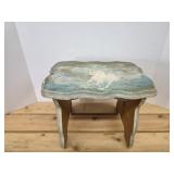 Vintage hand-painted unicorn wooden footstool, 13