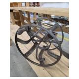 Vintage metal hose storage reel