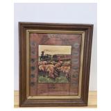 Vintage "The Way West" Framed Buffalo Nickel