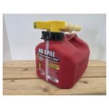 No-Spill 1.25 gallon plastic gas can