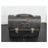 Vintage thermos black metal lunch box