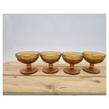 Set of 4 Vintage Indiana Glass Tiara Amber Gold