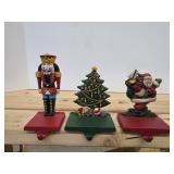 3 vintage hand-painted cast iron Christmas