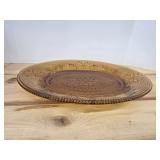 Vintage amber glass oval platter in the Sandwich