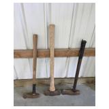 Three assorted splitting malls and double blade