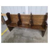 Vintage antique oak Church pew #1 from the old