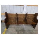 Vintage antique oak Church pew #2 from the old