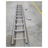 Vintage 10 ft aluminum extension ladder with