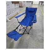 Portable reclining bag lawn chair with integrated