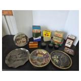 Vintage tin recipe boxes and storage tins, etc