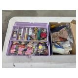 Box lot miscellaneous embroidery supplies and