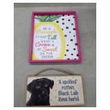 Two decorative wall hangings