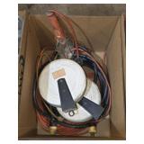 BOX LOT ASSORTED CORD REELS AND EXTENSION CORDS