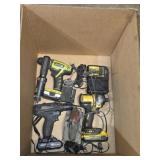 BOX LOT ASSORTED CORDLESS DRILLS