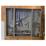 VINTAGE METAL WALL CABINET W/ CONTENTS