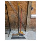 3 ASSORTED BROOMS