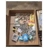 BOX LOT ASSORTED HARDWARE, ETC