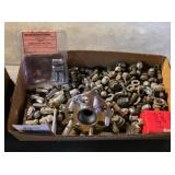 BOX LOT ASSORTED LUG NUTS, BOLTS, HUB