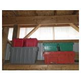 6 ASSORTED GATOR LATCH STORAGE TOTES