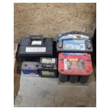 BOX LOT ASSORTED USED BATTERIES