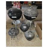 5 ASSORTED WEBER & CHAR-BROIL CHARCOAL GRILLS