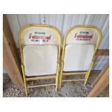 VINTAGE IH-CUB CADET METAL FOLDING CHAIRS