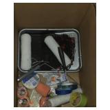BOX LOT ASSORTED PAINTING SUPPLIES