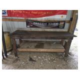 CUSTOM BUILT WOODEN SHOP WORK BENCH