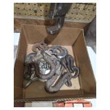 BOX LOT ASSORTED CHAIN HOOKS,CLEVISES, ETC