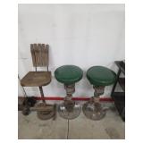 3 CUSTOM MADE RECYCLED AUTO PARTS STOOLS