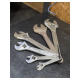 6 ASSORTED ADJUSTABLE WRENCHES