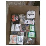 BOX LOT ASSORTED NAILS, SCREWS, BOLTS, ETC