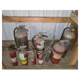 BOX LOT ASSORTED FIRE EXTINGUISHERS
