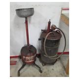 2 VINTAGE OIL/FLUID COLLECTION TANKS