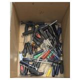 BOX LOT ASSORTED SCREWDRIVERS, ETC.