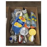 BOX LOT ASSORTED CLEANING PRODUCTS, ETC