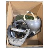 BOX LOT ASSORTED WELDING HELMETS & SHIELDS