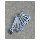 10 assorted adjustable wrenches