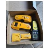 Box lot assorted stud finders