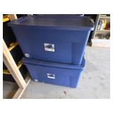 3 Sterilite 45 gallon roller storage totes,